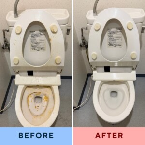 草加市のトイレクリーニング・尿石除去の清掃実績
